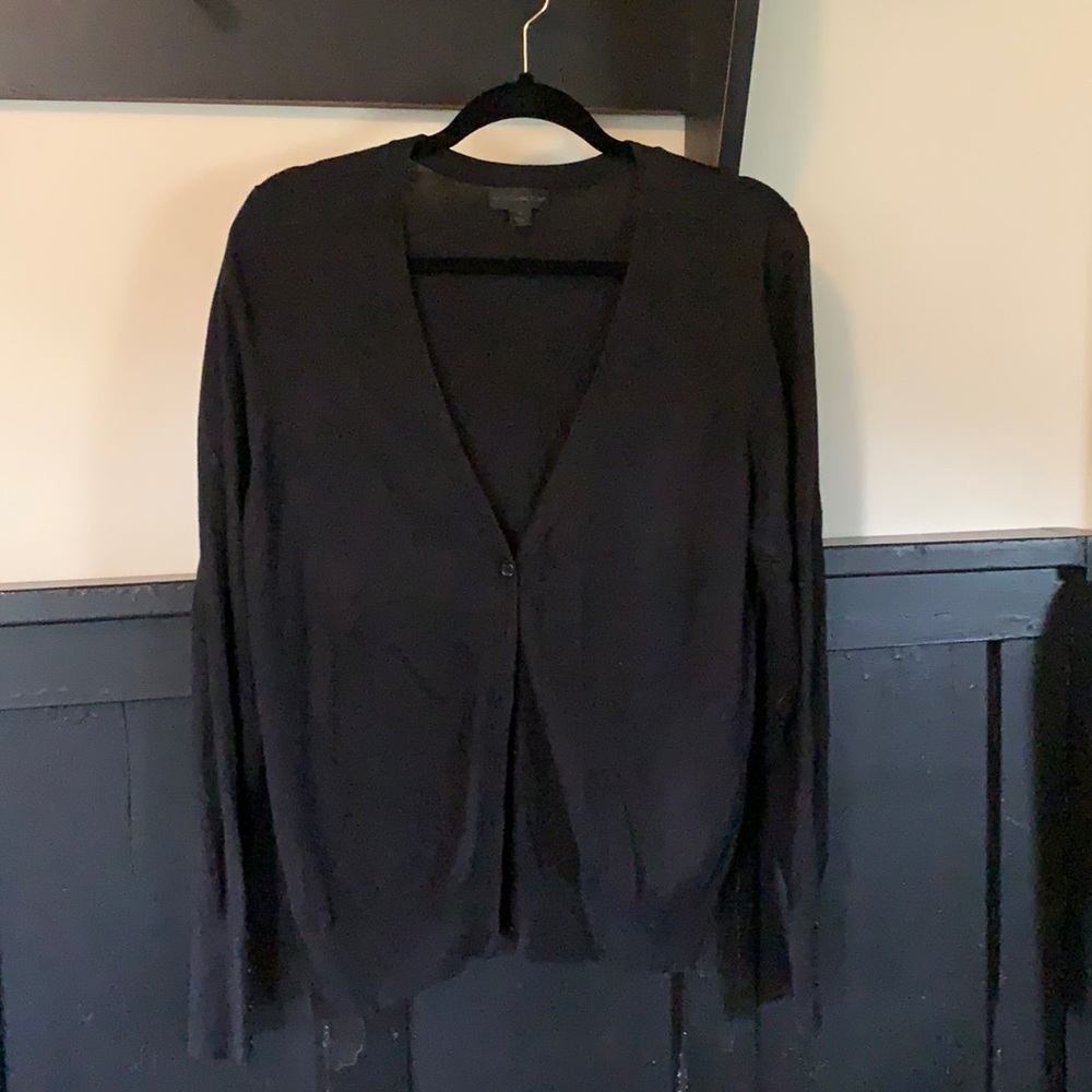 Worthington lt weight black cardigan XL sweater